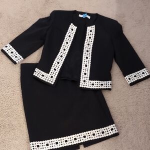 Trina Turk Black and White Blazer Set